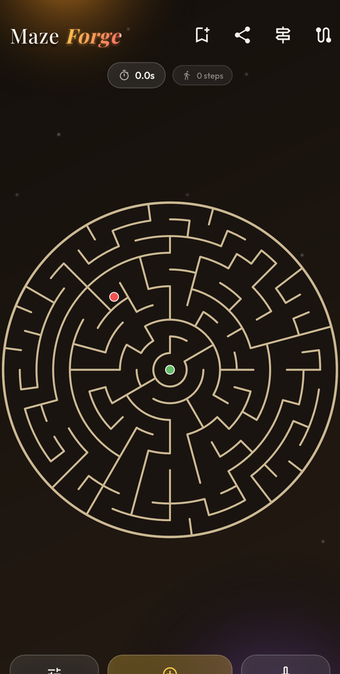 Circular maze in the Arcane theme